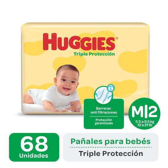 PAÑAL HUGGIES TRIPLE PROTECCIÓN Mx68